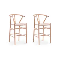 Hans Wegner Wishbone Bar Stool Replica Natural Furniture Urban Sales